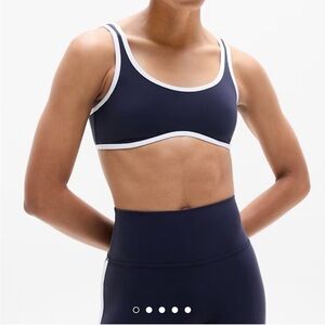 Athleta Bralette Navy Blue White Trim Size XL NEW